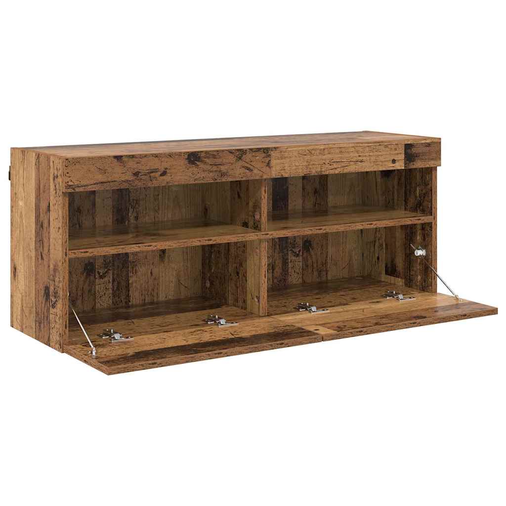 TV Fali Szekrény 100 x 30 x 40 cm Öreg fa Szerelt Fa