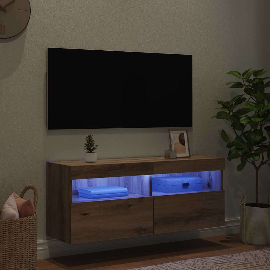 TV Fali Szekrény 100 x 30 x 40 cm Artisan tölgy Szerelt Fa