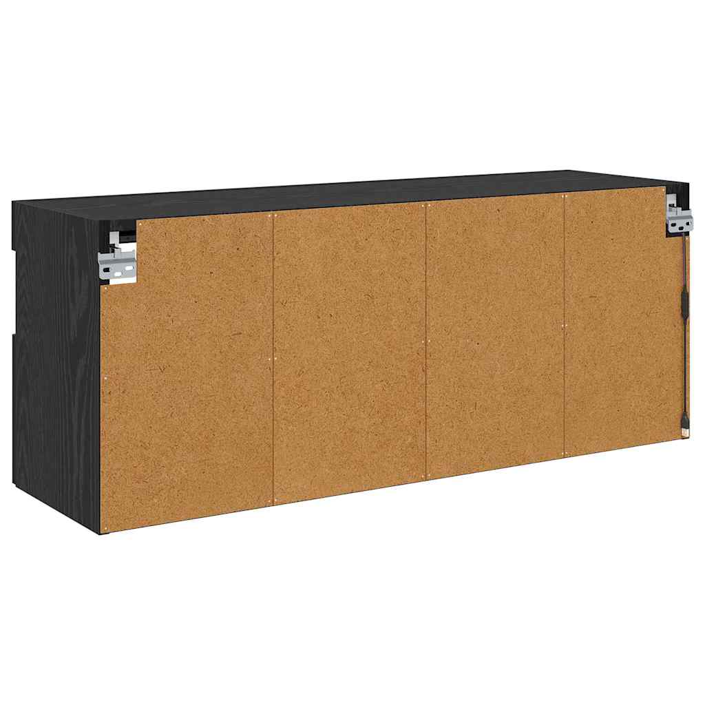 TV Fali Szekrény 100 x 30 x 40 cm Fekete tölgy Szerelt Fa