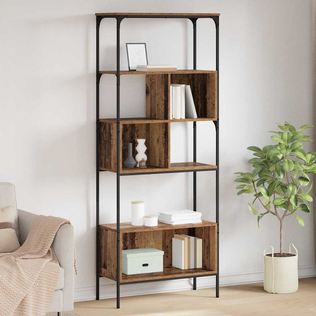 Könyvszekrény 7 szintes 76 x 33 x 188,5 cm Szerelt Fa Öreg fa