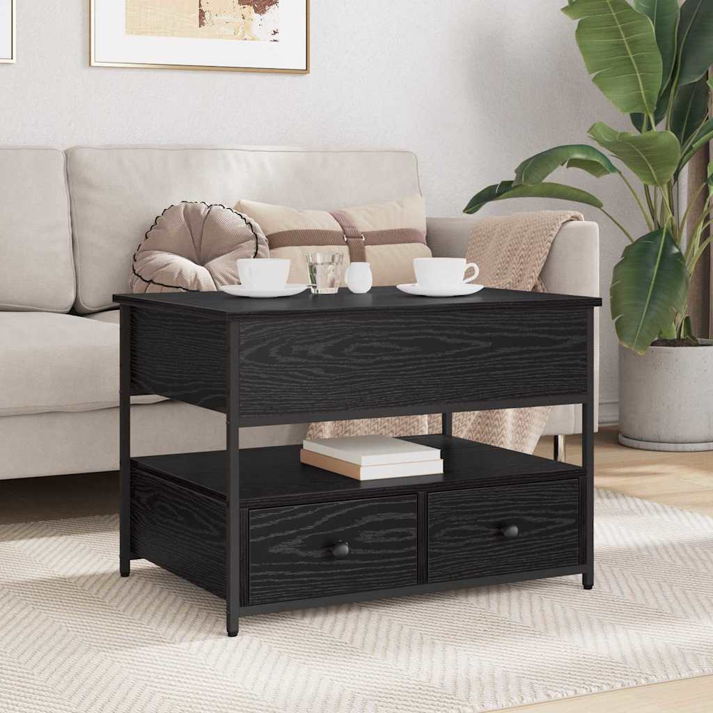 Dohányzóasztal Fekete tölgy 70 x 50 x 54.5 cm Szerelt Fa