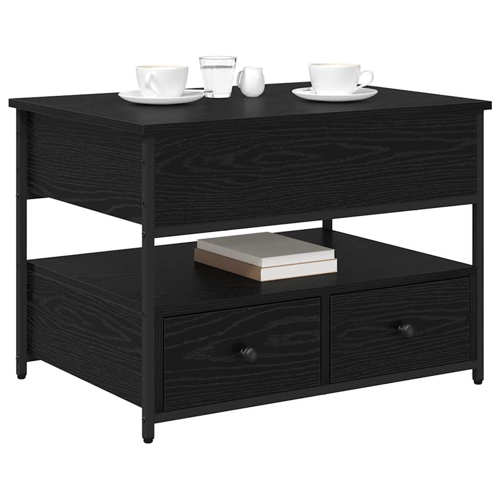 Dohányzóasztal Fekete tölgy 70 x 50 x 54.5 cm Szerelt Fa