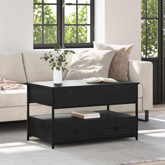 Dohányzóasztal fiókkal Fekete tölgy 85 x 50 x 50 cm Faanyag