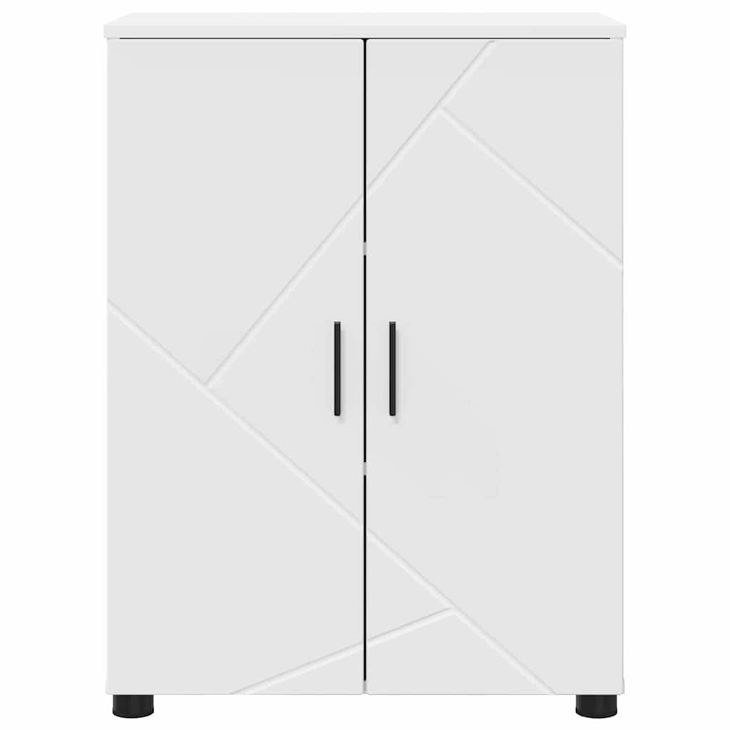 Fürdőszoba Székény ajtóval Fehér 60 x 35 x 80 cm Faanyag & Fém