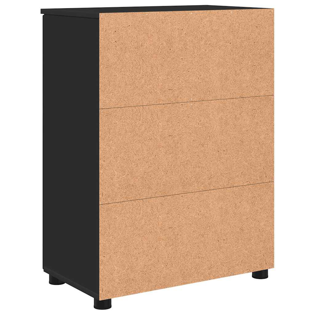 Fürdőszoba Székény ajtóval Fekete 60 x 35 x 80 cm Faanyag & Fém