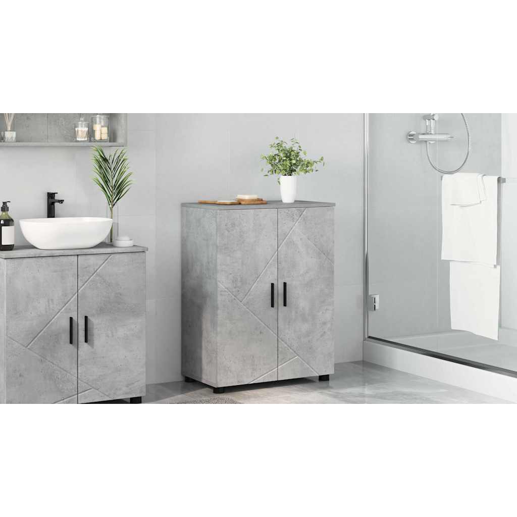 Fürdőszoba Székény Beton Szürke 60 x 35 x 80 cm Szerelt fa, Fém