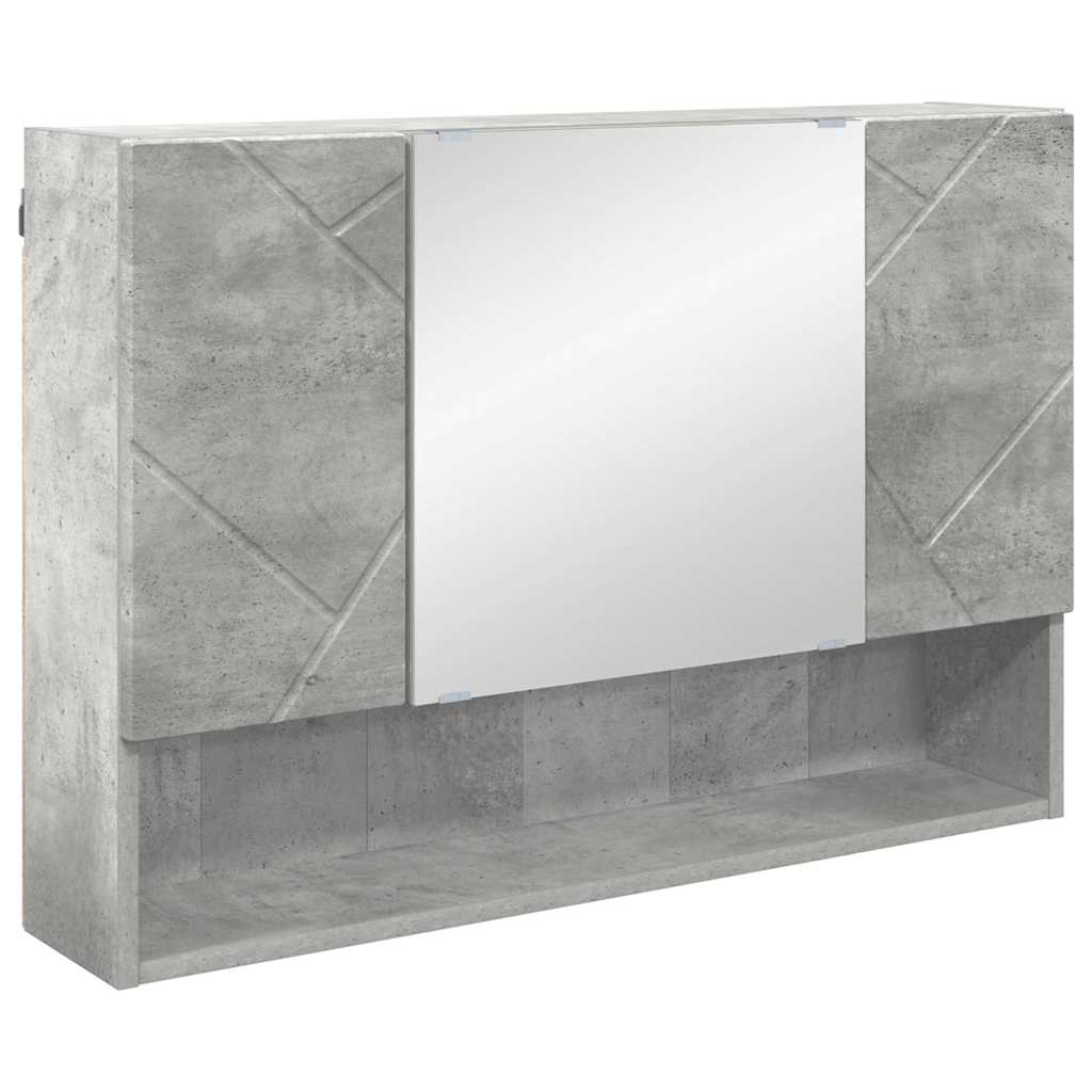 Tükörszekrény tárolóval Beton Szürke 80 x 17 x 55 cm Faanyag