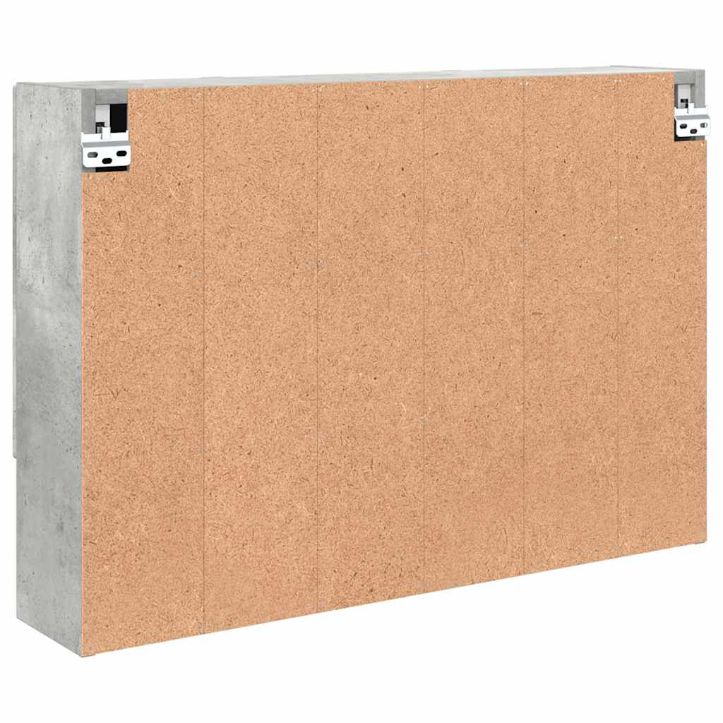 Tükörszekrény tárolóval Beton Szürke 80 x 17 x 55 cm Faanyag