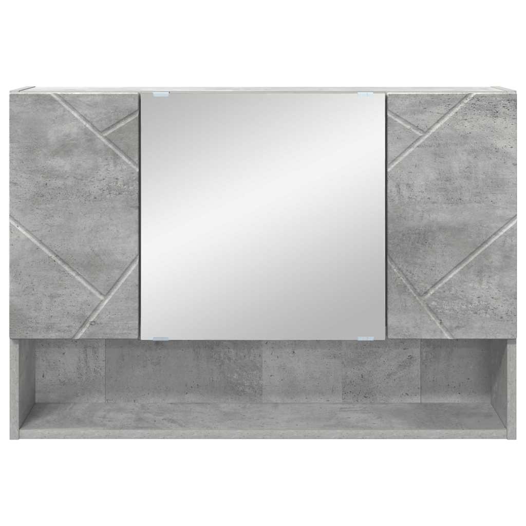 Tükörszekrény tárolóval Beton Szürke 80 x 17 x 55 cm Faanyag