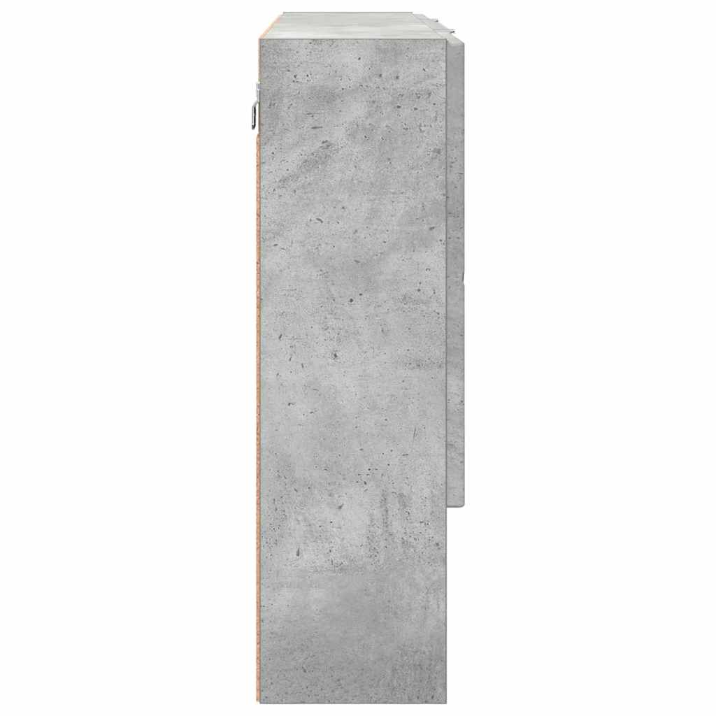 Tükörszekrény tárolóval Beton Szürke 80 x 17 x 55 cm Faanyag