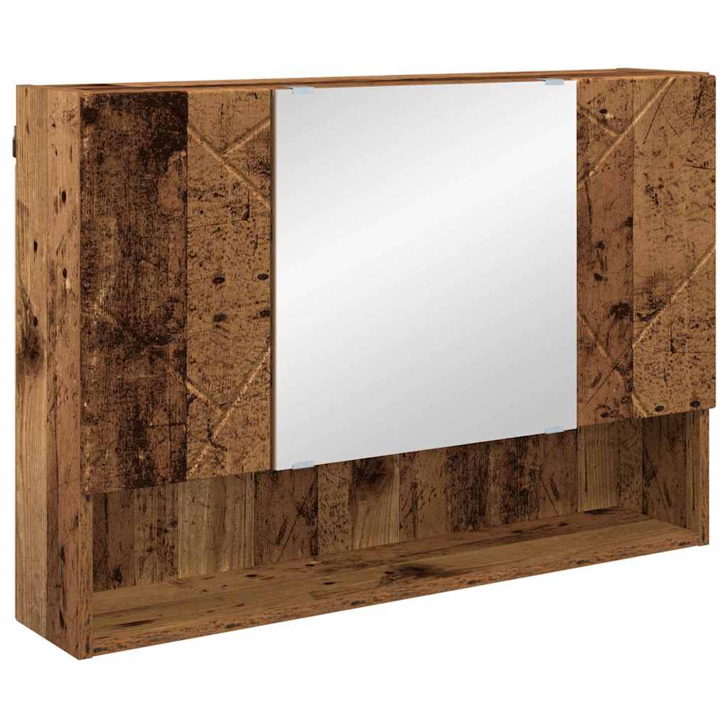Tükörszekrény Falra szerelhető Öreg fa 80 x 17 x 55 cm Faanyag