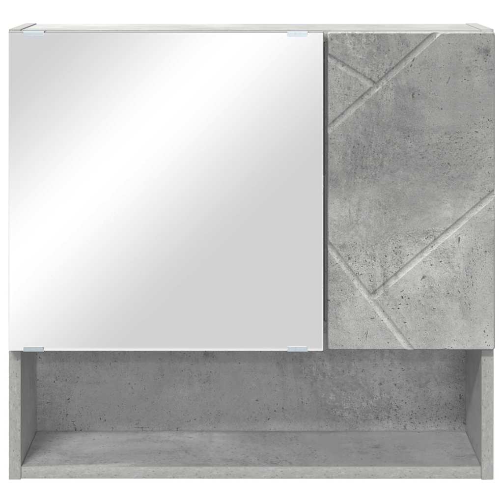 Tükörszekrény Beton Szürke 59 x 17 x 55 cm Szerelt Fa