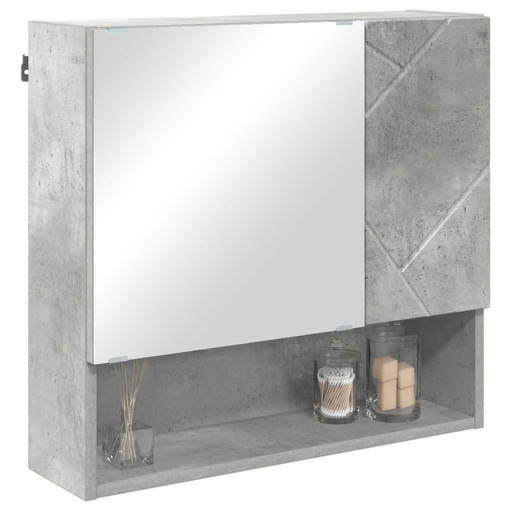 Tükörszekrény Beton Szürke 59 x 17 x 55 cm Szerelt Fa