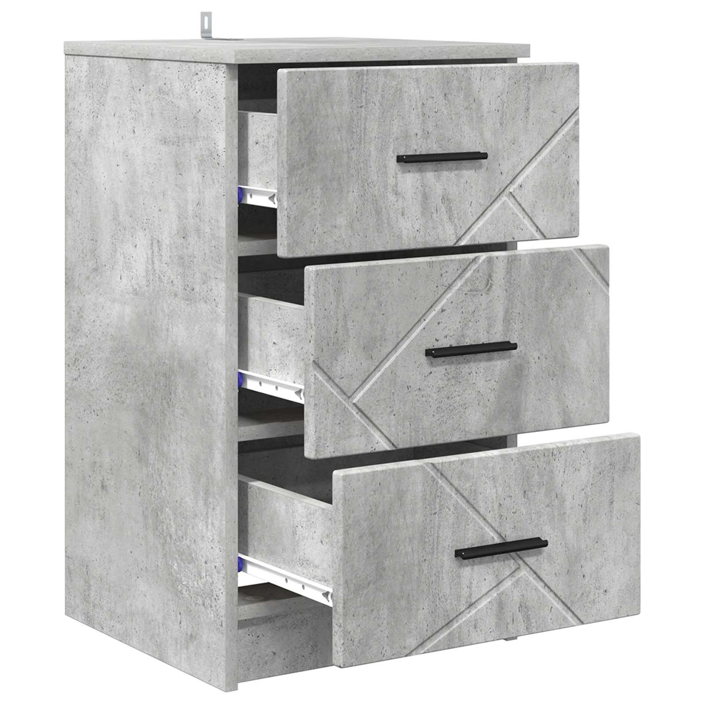 Éjjeliszekrény Beton szürke 38 x 38 x 66 cm Szerelt fa