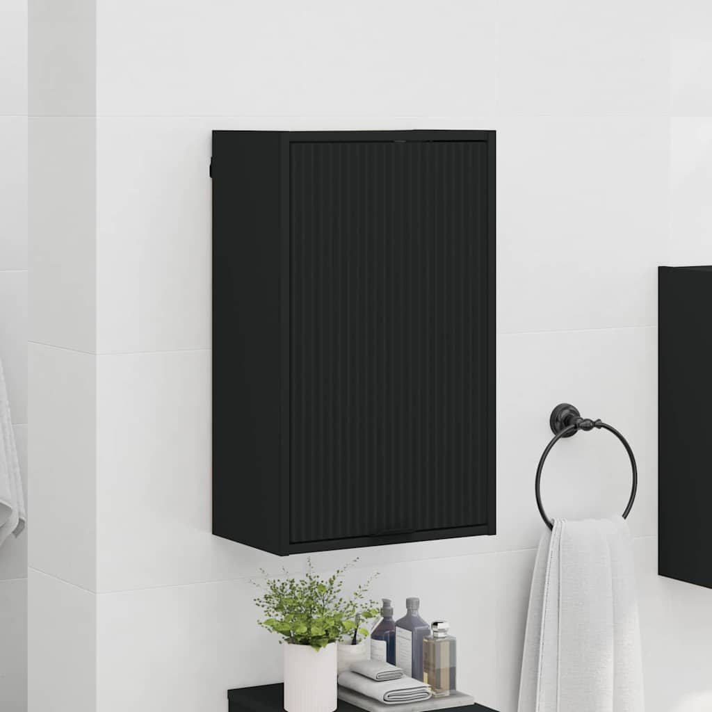 Fürdőszoba Székény Fekete 39 x 23,5 x 65 cm Faanyag & Fém