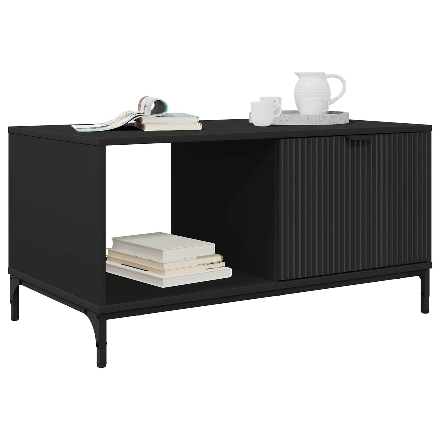 Dohányzóasztal Fekete tölgy 90 x 49 x 46 cm Szerelt Fa