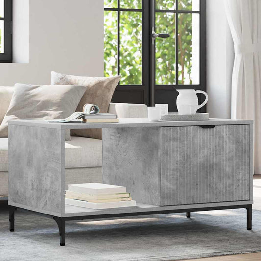Dohányzóasztal fiókkal Beton Szürke 90 x 49 x 46 cm Faanyag