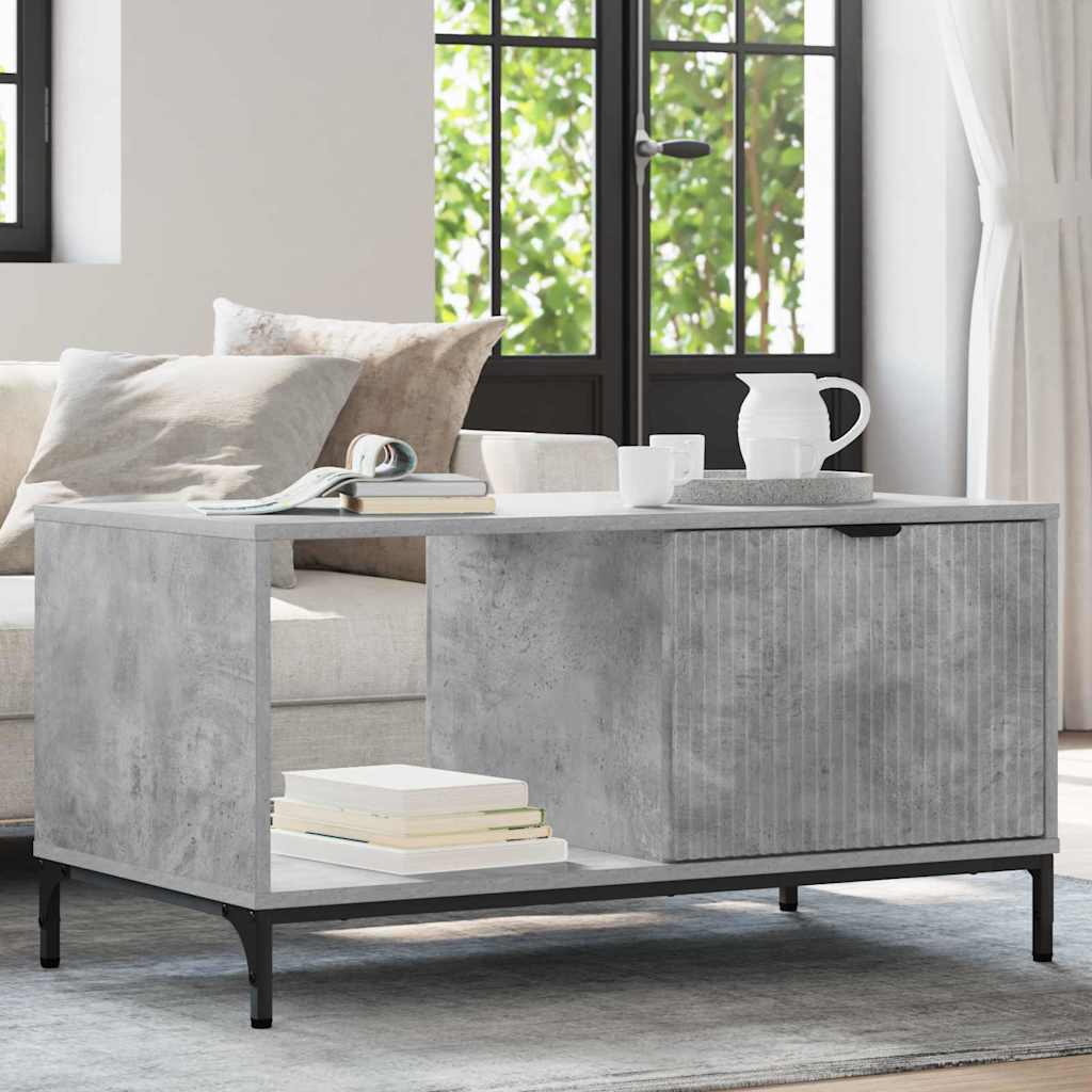 Dohányzóasztal Beton Szürke 90 x 49 x 46 cm Szerelt Fa