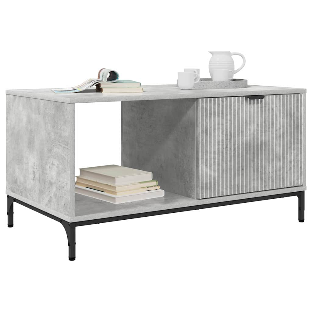 Dohányzóasztal Beton Szürke 90 x 49 x 46 cm Szerelt Fa