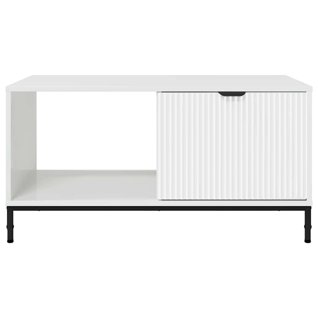 Dohányzóasztal Magas Fényű Fehér 90 x 49 x 46 cm Faanyag