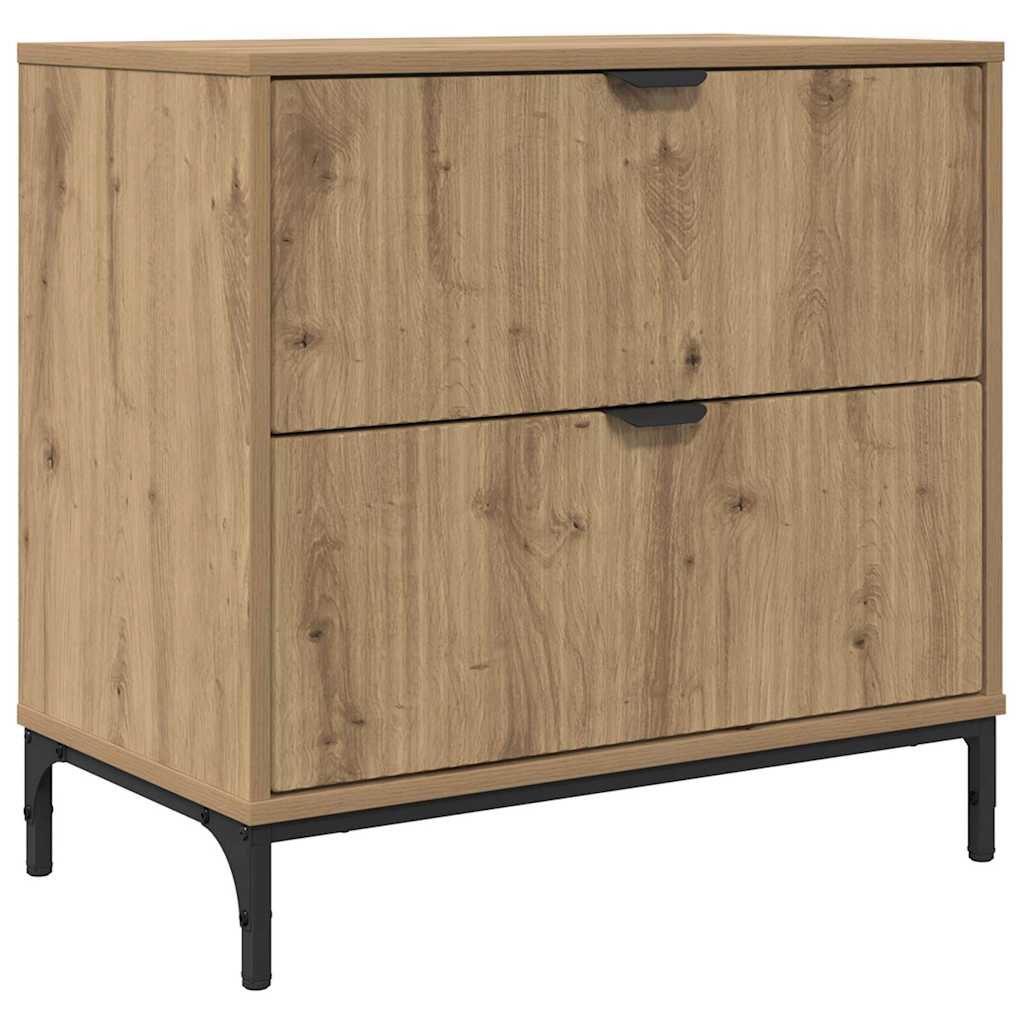Éjjeli asztal kézműves tölgy 63.5 x 36 x 61 cm Szerelt fa