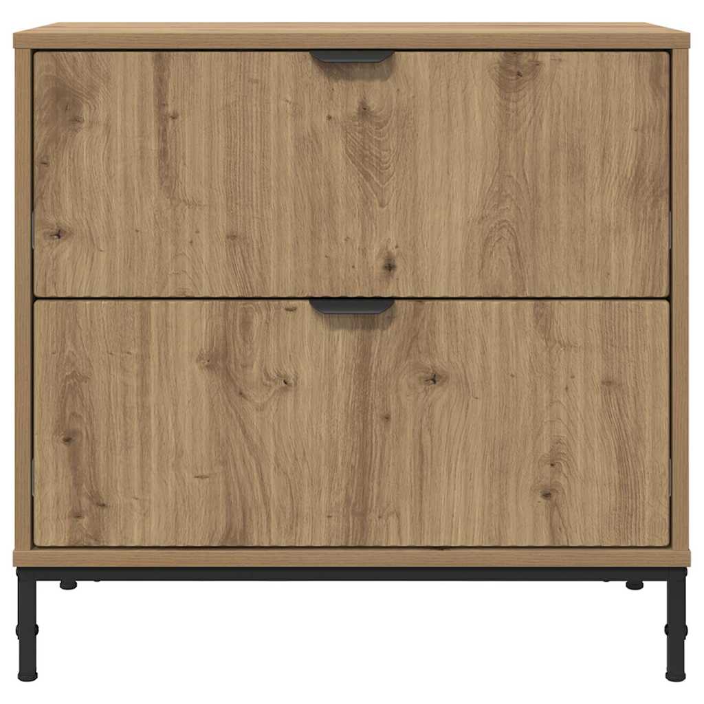 Éjjeli asztal kézműves tölgy 63.5 x 36 x 61 cm Szerelt fa