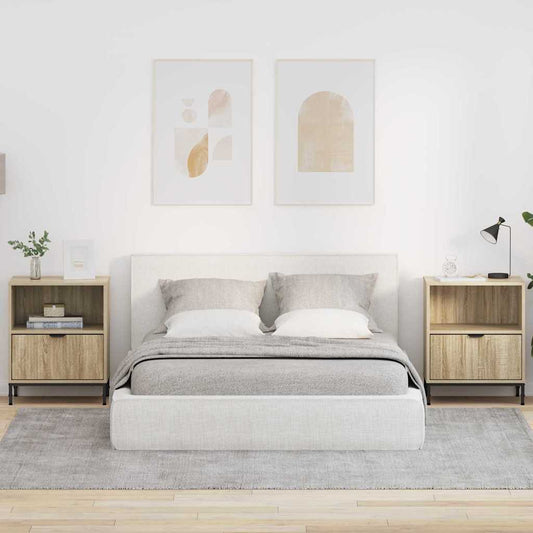 Éjjeliszekrény 2 pcs sonoma tölgy 49 x 36 x 61 cm Faanyag