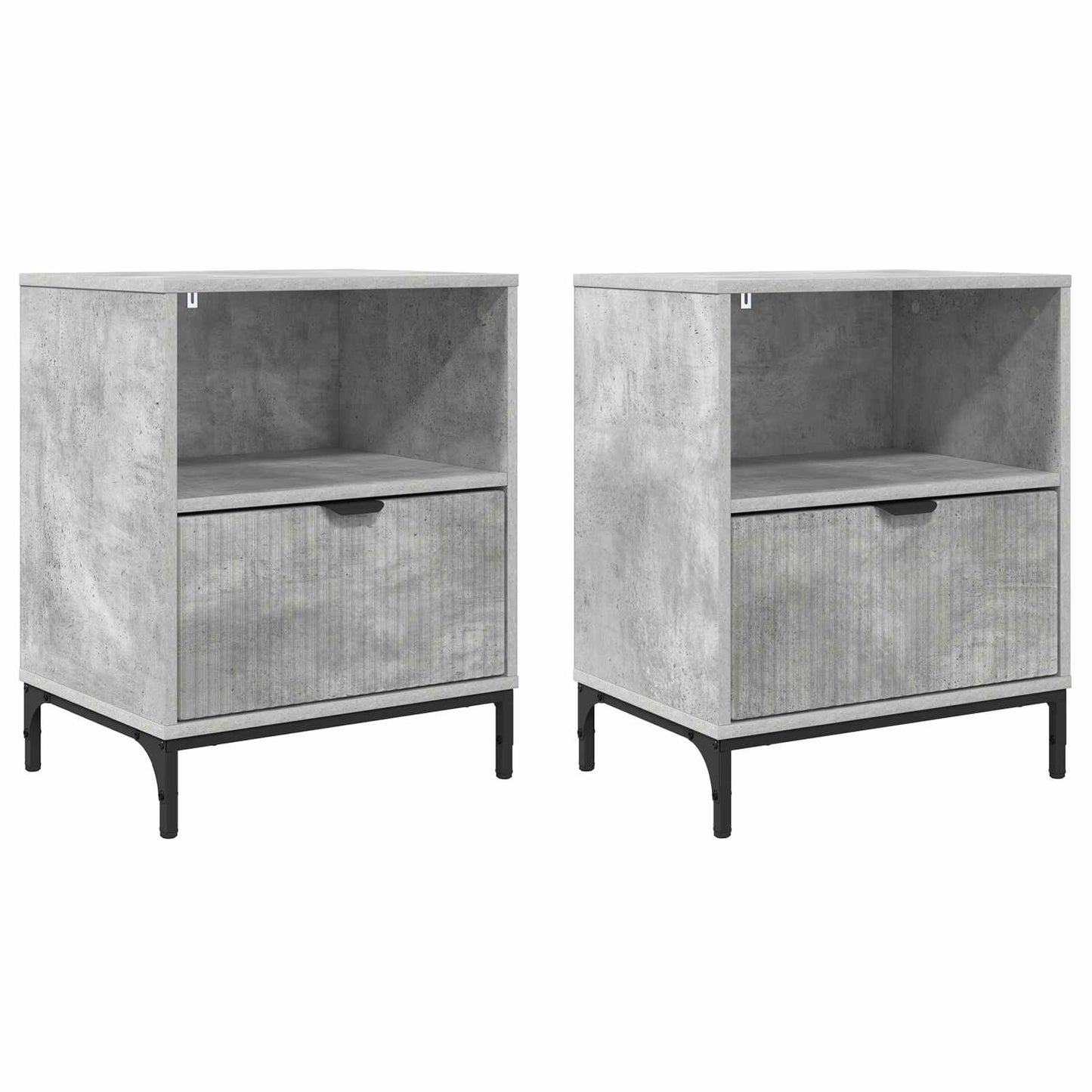 Éjjeliszekrény 2 db Beton szürke 49 x 36 x 61 cm Szerelt fa