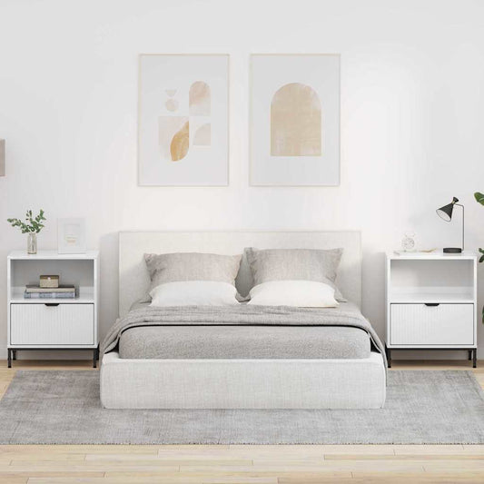Éjjeliszekrény 2 pcs Magasfényű fehér 49 x 36 x 61 cm Faanyag