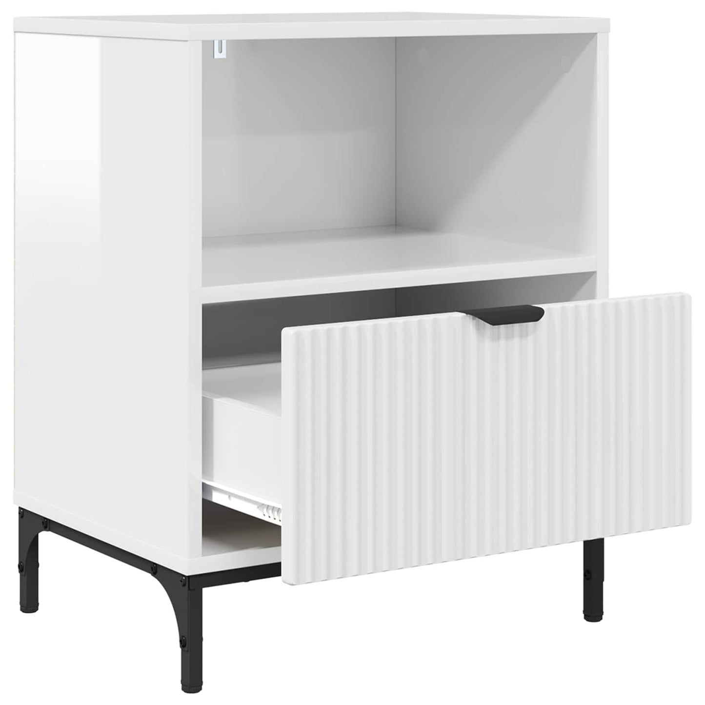 Éjjeliszekrény 2 db Magasfényű fehér 49 x 36 x 61 cm Szerelt fa