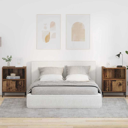 Éjjeliszekrény fiókkal 2 pcs Régi fa 49 x 36 x 61 cm Faanyag