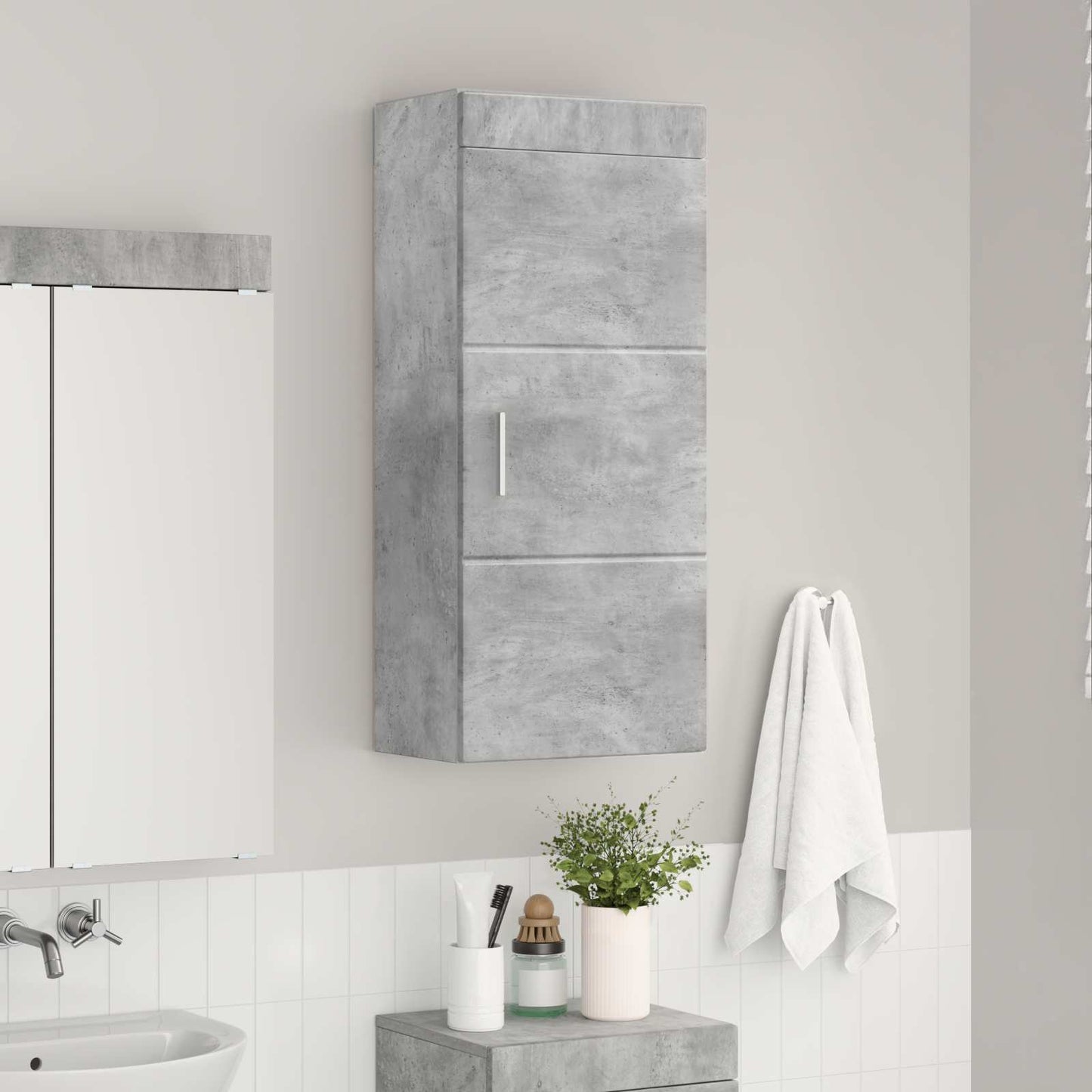 Fürdőszobai faliszekrény TULUM Beton Szürke 37 x 24,5 x 86 cm