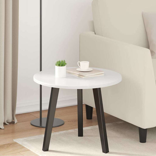 Asztallap Magasfényű fehér Ø 50 x 1,5 cm Faanyag
