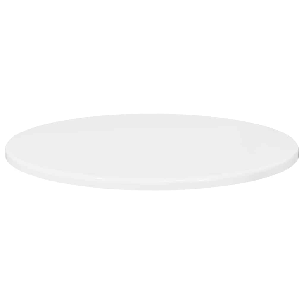 Asztallap Ø 50 x 1,5 cm Kerek Szerelt Fa Magasfényű Fehér