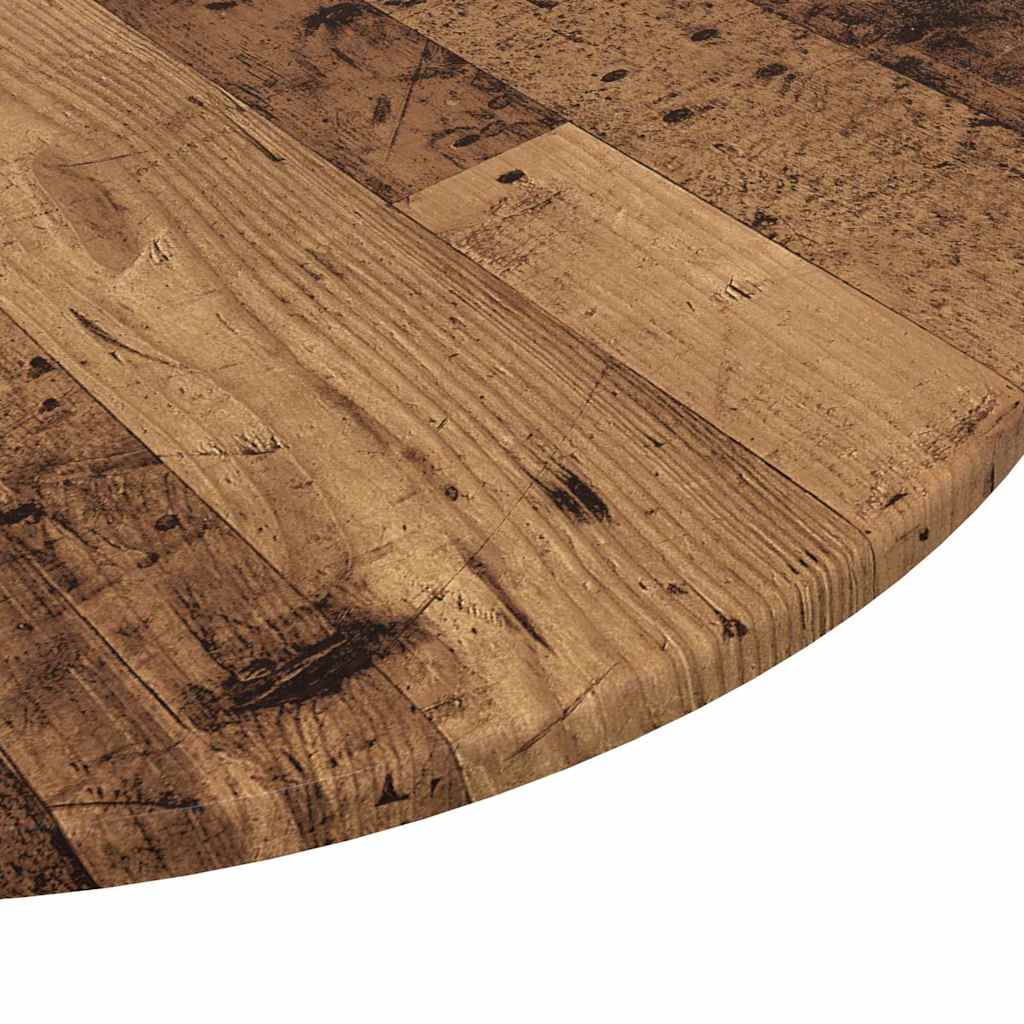 Asztallap Ø 70 x 1,5 cm Kerek Szerelt Fa Antik Fa