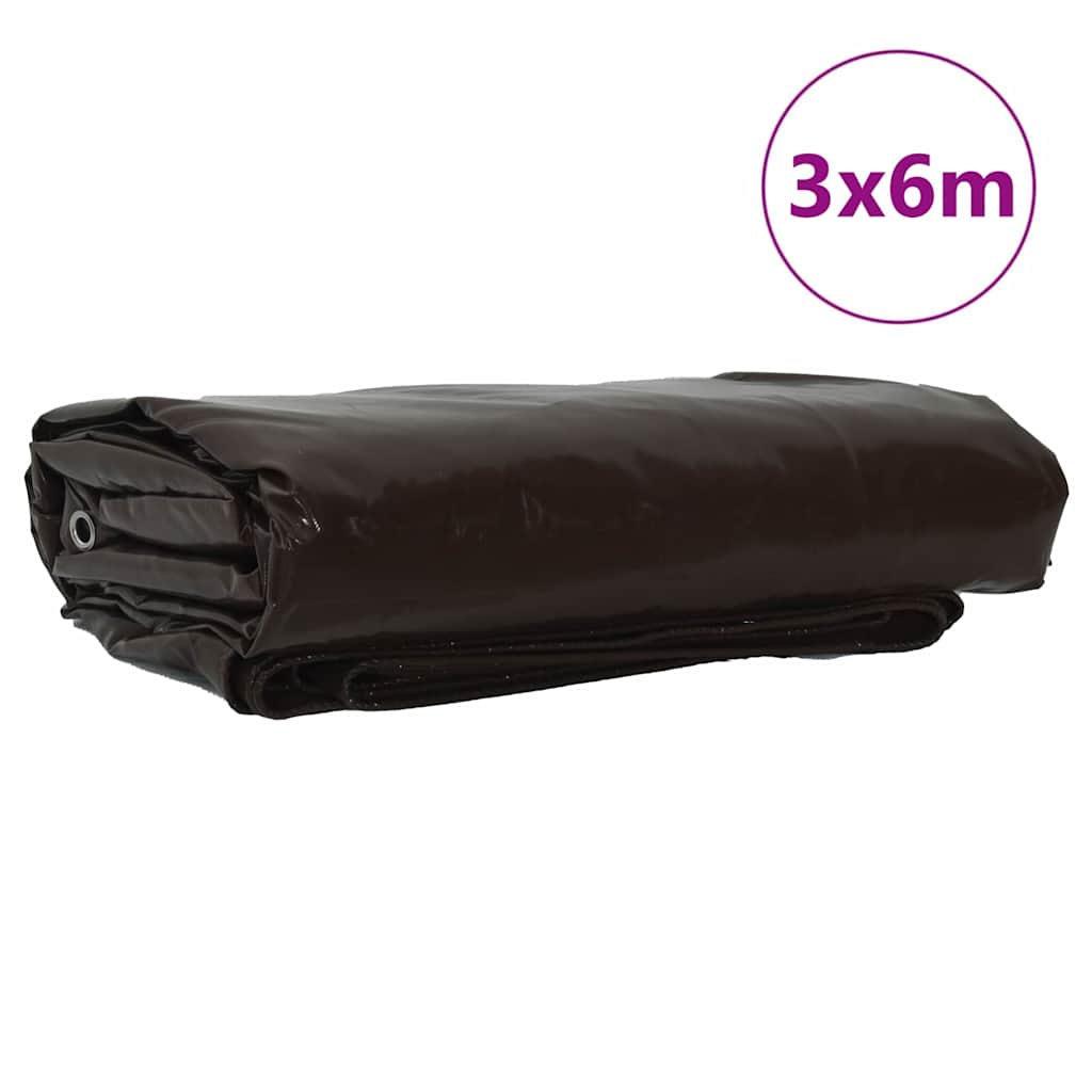 Ponyva 650g / m² Barna 3 x 6 m Vászon PVC bevonattal