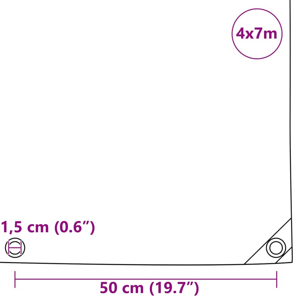 Ponyva 650g / m² Barna 4 x 7 m Vászon PVC bevonattal