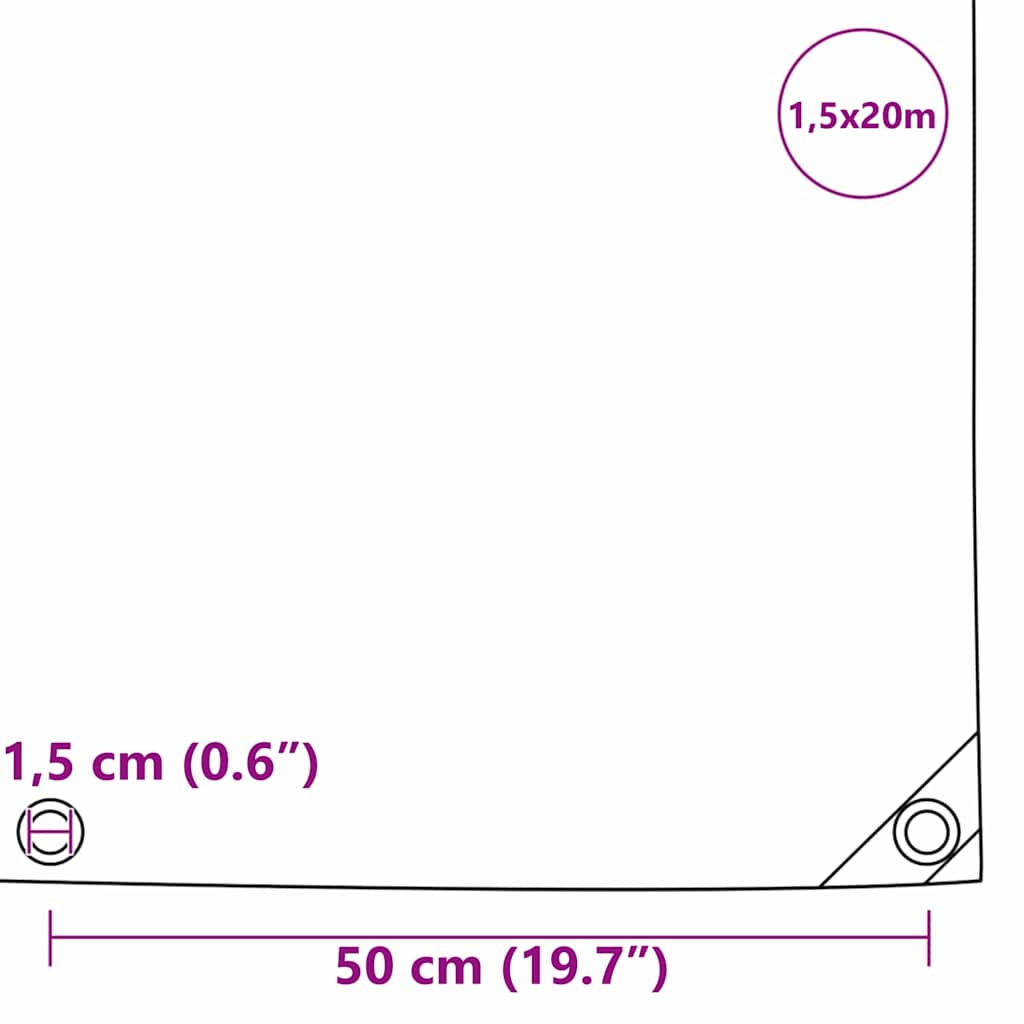Ponyva 650g / m² Barna 1,5 x 20 m Vászon PVC bevonattal