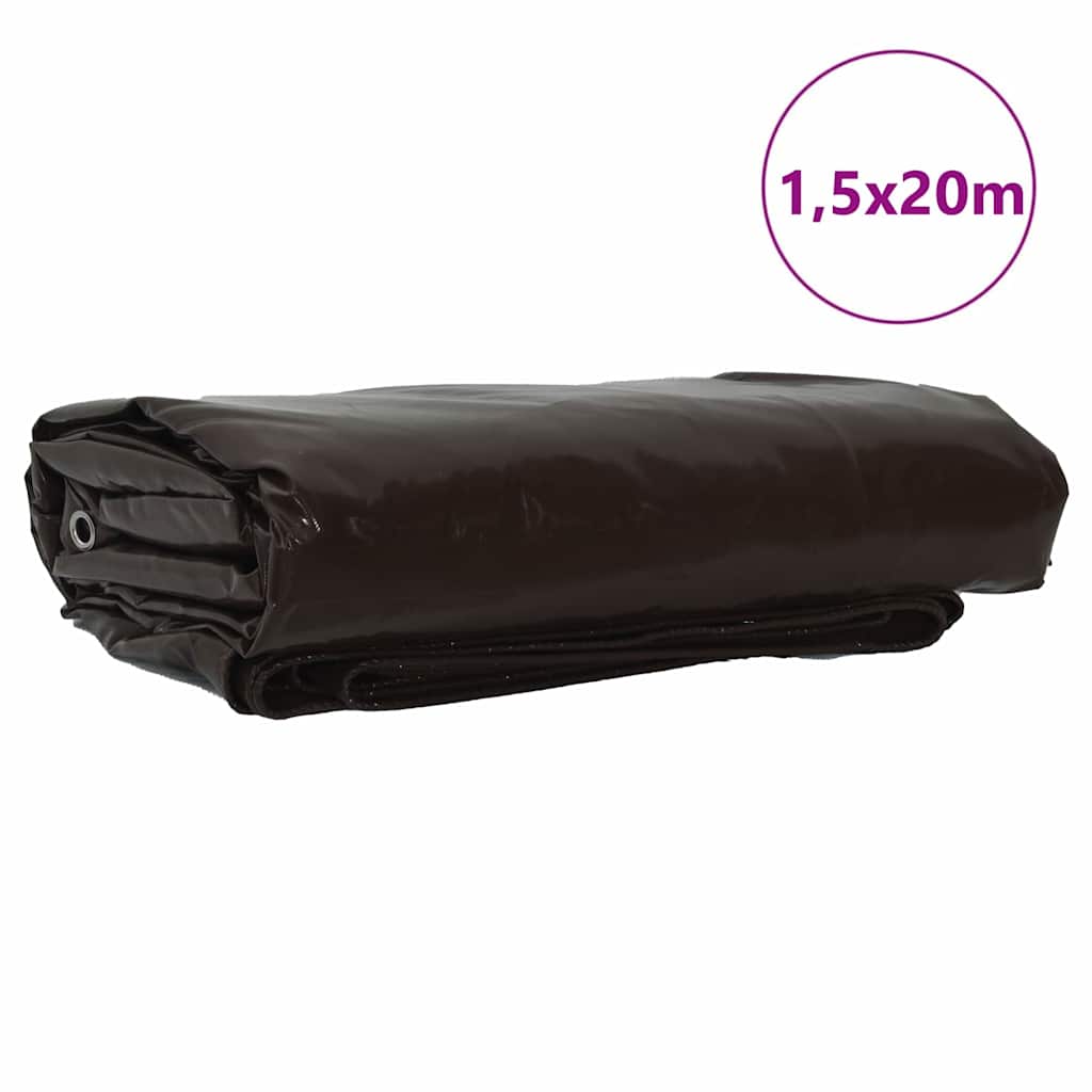 Ponyva 650g / m² Barna 1,5 x 20 m Vászon PVC bevonattal