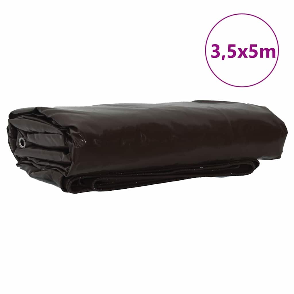 Ponyva 650g / m² Barna 3,5 x 5 m Vászon PVC bevonattal
