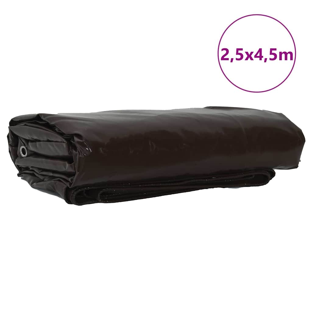 Ponyva 650g / m² Barna 2,5 x 4,5 m Vászon PVC bevonattal