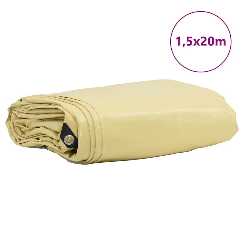 Ponyva 650g / m² Bézs 1,5 x 20 m Vászon PVC bevonattal