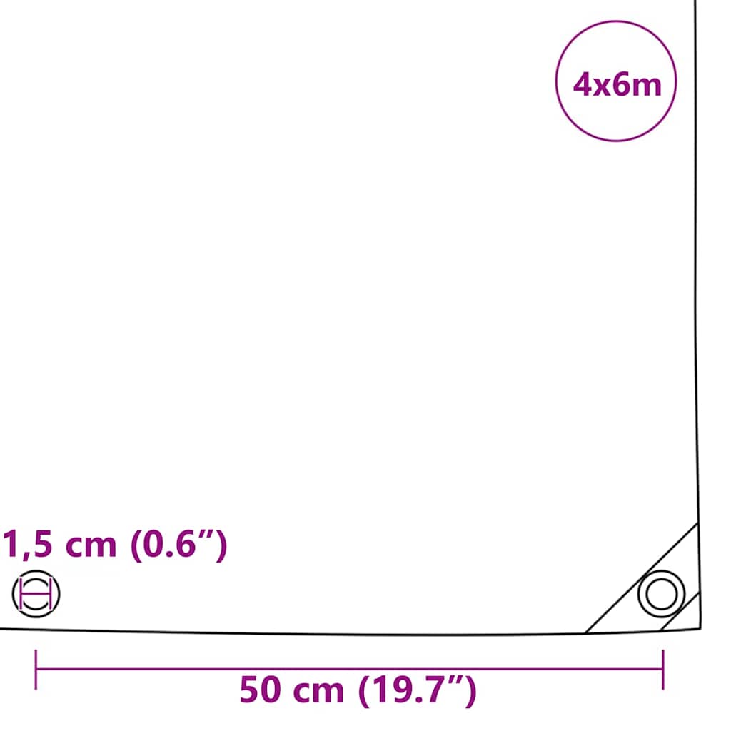 Ponyva 650g / m² Olajzöld 4 x 6 m Vászon PVC bevonattal