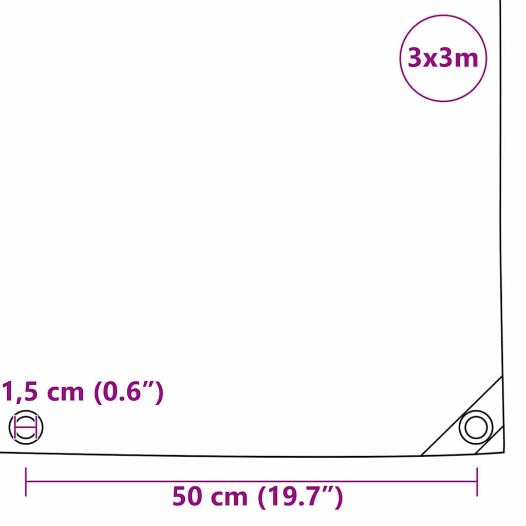 Ponyva 650g / m² Narancssárga 3 x 3 m Vászon PVC bevonattal