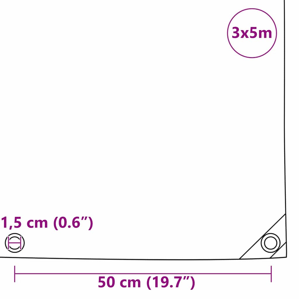 Ponyva 650g / m² Narancssárga 3 x 5 m Vászon PVC bevonattal