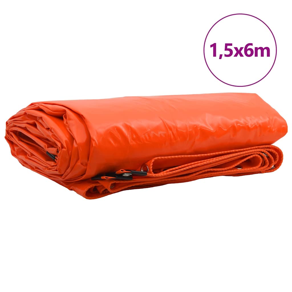 Ponyva 650g / m² Narancssárga 1,5 x 6 m Vászon PVC bevonattal