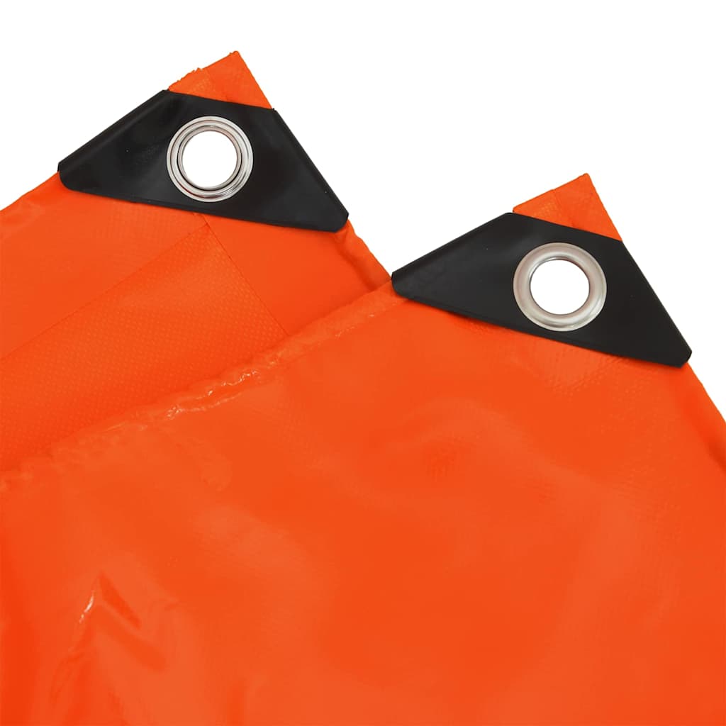 Ponyva 650g / m² Narancssárga 5 x 6 m Vászon PVC bevonattal