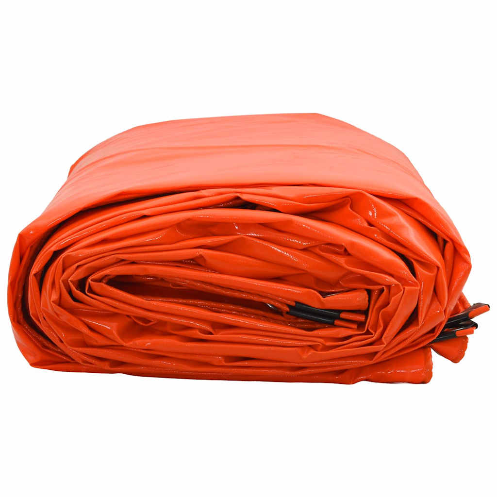 Ponyva 650g / m² Narancssárga 5 x 6 m Vászon PVC bevonattal
