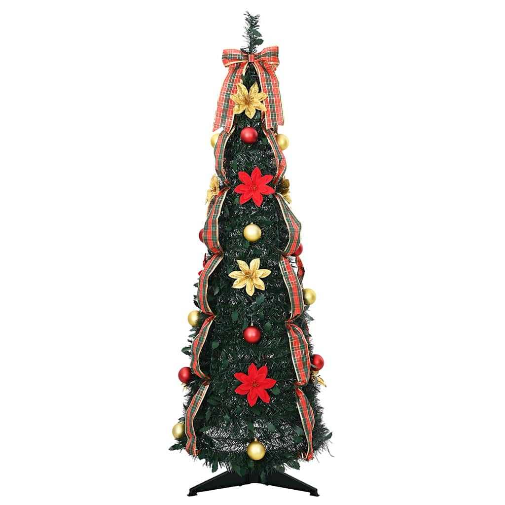 Mű karácsonyfa 50 LED-del állvánnyal Zöld 125 cm PVC
