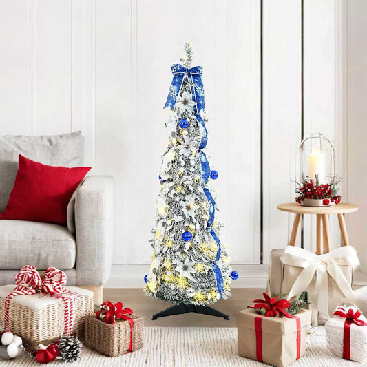 Mű karácsonyfa 50 LED-del állvánnyal Fehér 120 cm PVC